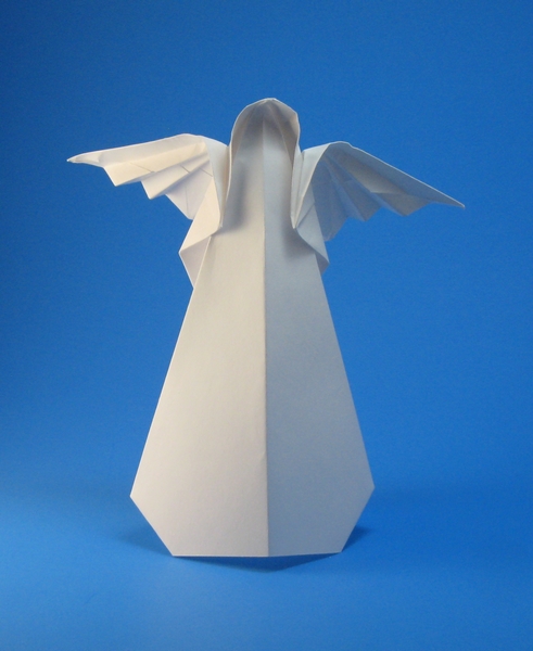 Origami Angel by Toshio Chino. Folded from a rectangle of IKEA Mala paper by Gilad Aharoni on giladorigami.com