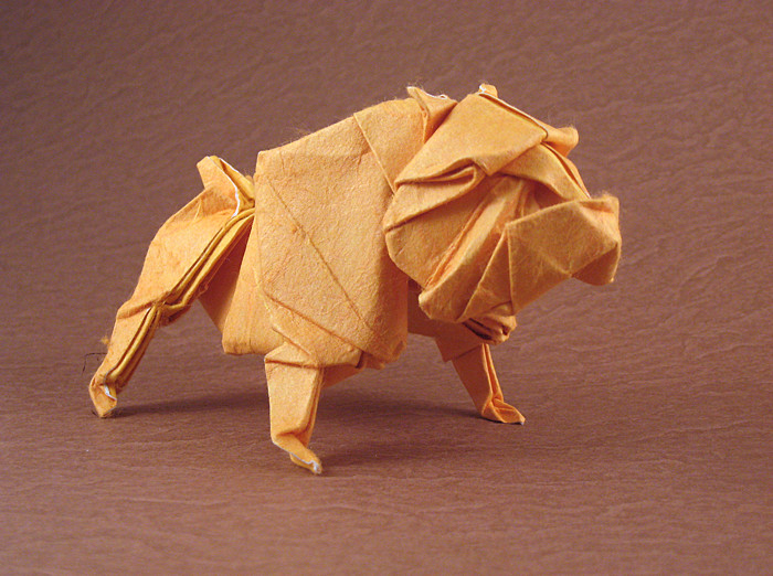 Origami Bulldog by Quentin Trollip. Folded by Gilad Aharoni on giladorigami.com