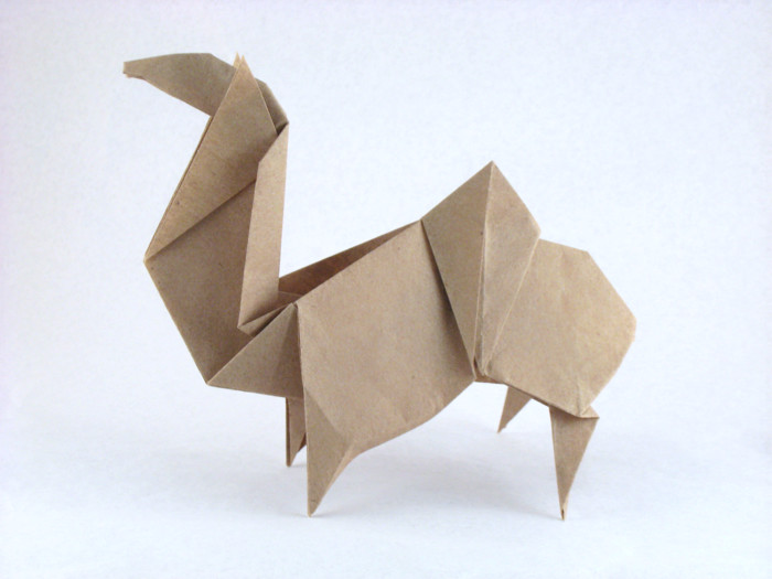 Origami Camel by Kunihiko Kasahara. Folded by Gilad Aharoni on giladorigami.com