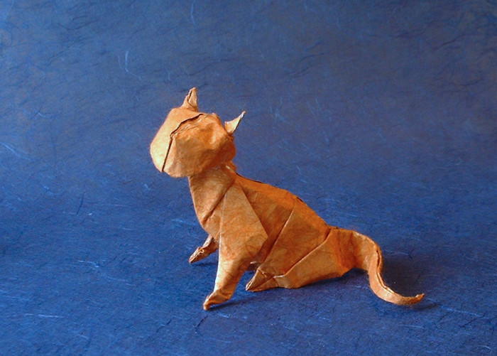 Origami Cat by Jose Anibal Voyer. Folded by Gilad Aharoni on giladorigami.com