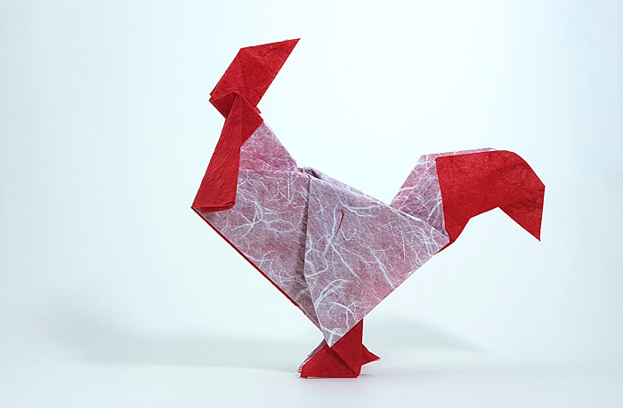 Origami Chicken by Marc Vigo Anglada. Folded by Gilad Aharoni on giladorigami.com