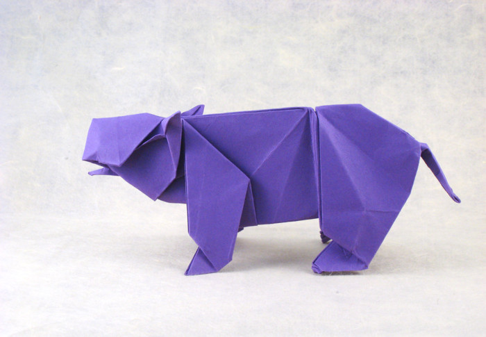 Origami Hippopotamus by Steven Casey folded by Gilad Aharoni