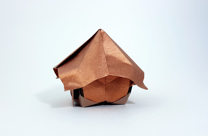 Origami House by Kreshimir Rajki. Folded from a square of Nicolas Terry's tissue foil by Gilad Aharoni on giladorigami.com