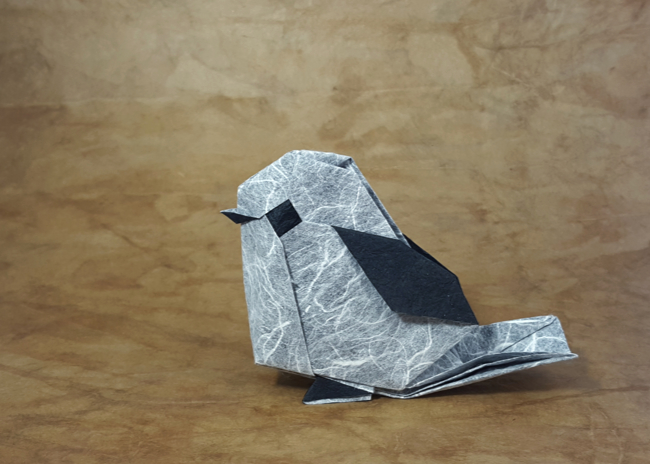 Origami Long-tailed tit by Kyohei Katsuta. Folded by Gilad Aharoni on giladorigami.com