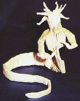 Origami Medusa by Mario Adrados Netto. Folded from a square of tissue-foil by Gilad Aharoni on giladorigami.com