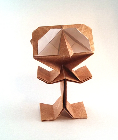 Origami Mr. Puppet by Riki Saito. Folded from a square of scrapbooking paper by Gilad Aharoni on giladorigami.com