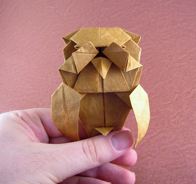 Origami Owl by John Richardson. Folded from a square of mulberry paper by Gilad Aharoni on giladorigami.com