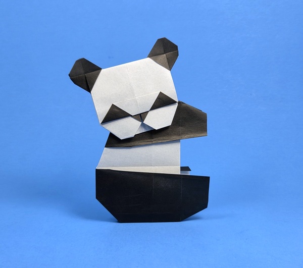 Origami Panda by Steve Biddle Folded from 2 squares of origami paper by Gilad Aharoni on www.giladorigami.com