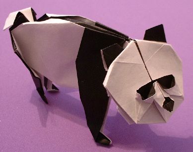 Origami Panda by John Montroll. Folded from a square of origami paper by Gilad Aharoni on giladorigami.com