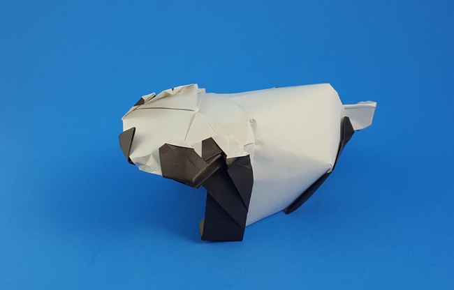 Origami Panda by Zsolt Sebok. Folded from a rectangle of origami paper by Gilad Aharoni on giladorigami.com