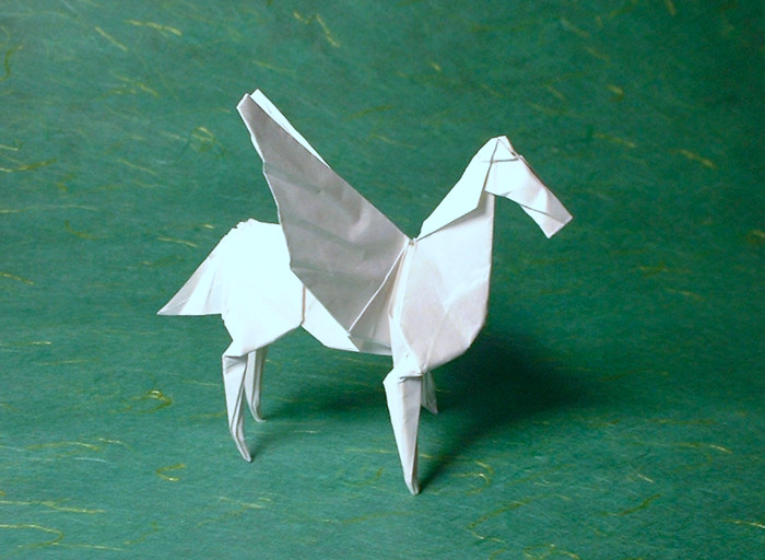 Origami Pegasus by Robert J. Lang. Folded by Gilad Aharoni on giladorigami.com