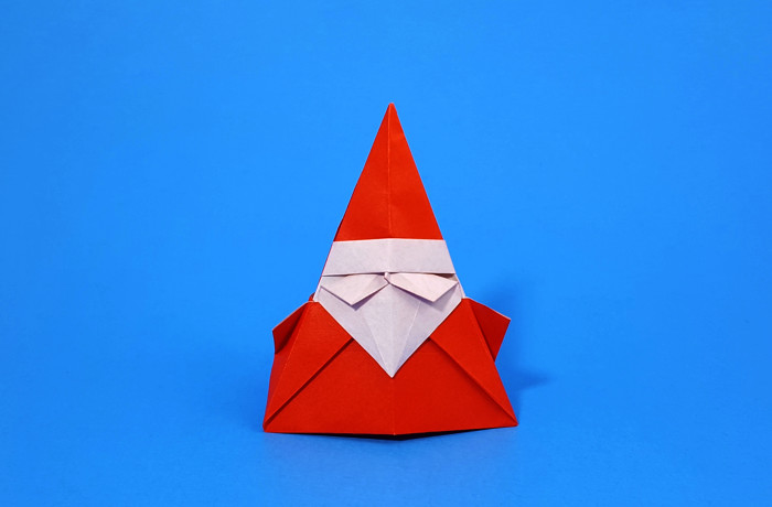 Origami Pyramid Santa Claus by Roman Diaz folded by Gilad Aharoni