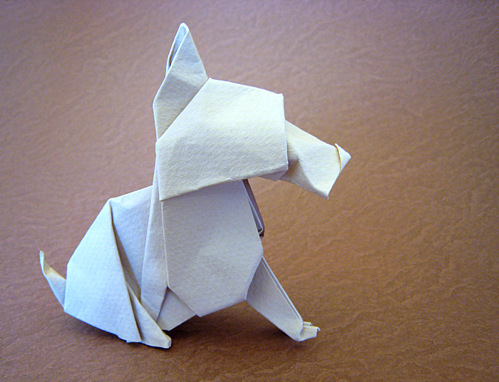 Origami Scottie by Neal Elias. Folded by Gilad Aharoni on giladorigami.com