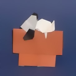 Origami Snoopy by Kunihiko Kasahara. Folded by Gilad Aharoni on giladorigami.com