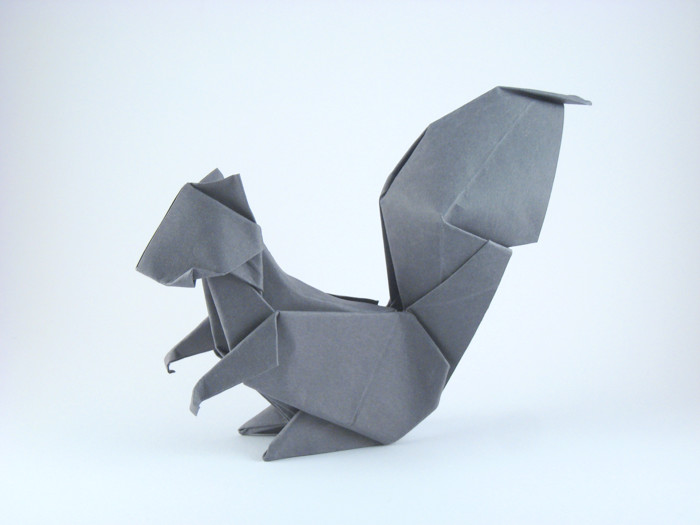 Origami Squirrel by Gen Hagiwara. Wet-folded from a square of art paper by Gilad Aharoni on giladorigami.com
