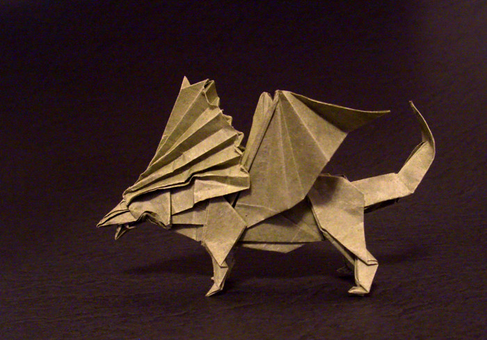 Origami Winged Lion by Kozasa Keiichi. Folded by Gilad Aharoni on giladorigami.com