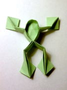 Origami Frog climbing on glass by Kunihiko Kasahara on giladorigami.com
