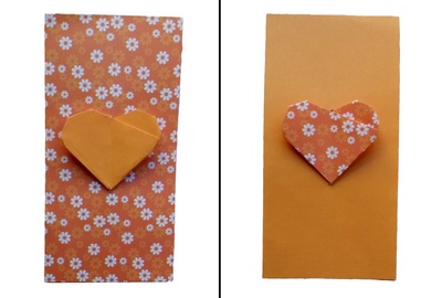 Origami Double heart card by Michel Grand on giladorigami.com