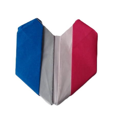 Origami Tricolor heart by Michel Grand on giladorigami.com