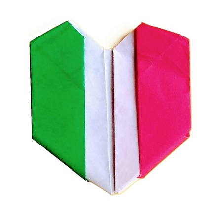 Origami Tricolor heart by Michel Grand on giladorigami.com