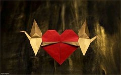 Origami Heart with 2 cranes by Francis Ow on giladorigami.com