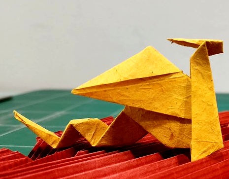 Origami Dragon - sitting by Brendan Plumb on giladorigami.com