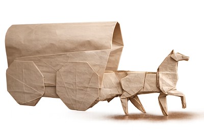 Origami Horse and cart by Leonardo Pulido Martinez on giladorigami.com