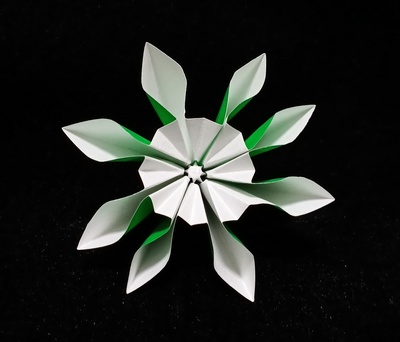 Origami 8 pointed starburst flower by Nobuko Okabe on giladorigami.com