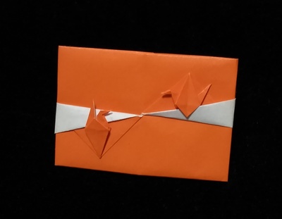 Origami Envelope with 2 cranes by Noriko Nagata on giladorigami.com