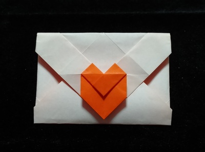 Origami Envelope with heart by Torimoto Norio on giladorigami.com
