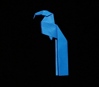 Origami Parrot bookmark by Shivavam Narayanan on giladorigami.com