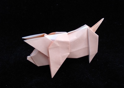 Origami Pig baby by Matthew Wong on giladorigami.com