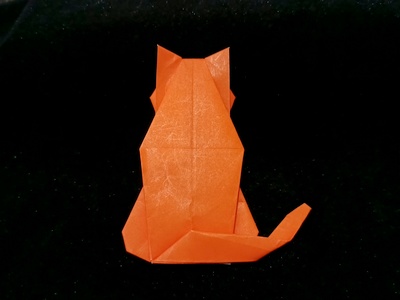 Origami Cat from the back by Satoshi Kamiya on giladorigami.com