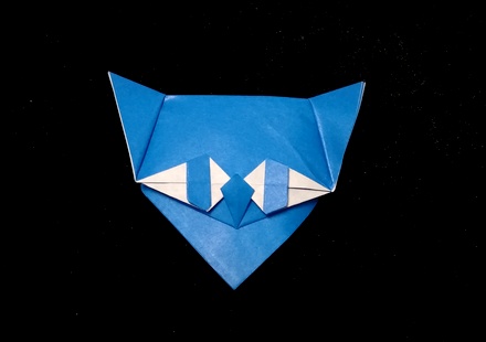 Origami Cat head finger puppet by Ishibashi Minako on giladorigami.com