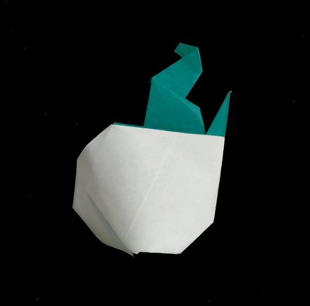 Origami Dinosaur baby in egg by Niwa Taiko on giladorigami.com