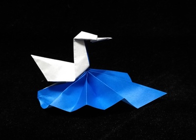 Origami Duck in lake by Andrea Russo on giladorigami.com
