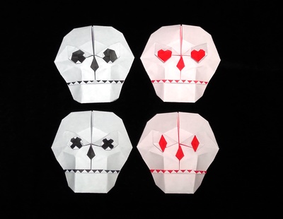 Origami Playing card skull by Yamashita Kohei on giladorigami.com